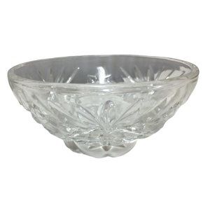 Vintage small crystal dish with petal pattern - fancy dishes - pretty small cond